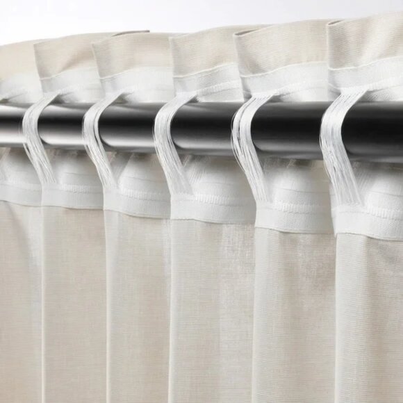IKEA Hannalill  Cotton Curtains - Beige - Set of 2 - 57" x 84" - Picture 6 of 7